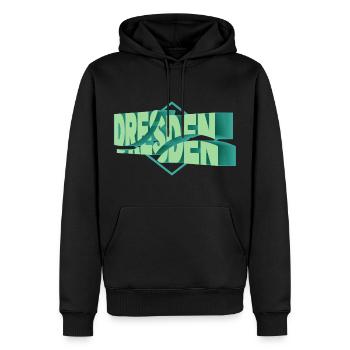 Dresden Deutschland Stadt 3D Schrift Skyline - Männer Premium Bio Hoodie - Schwarz - Vorne - Nico (187cm)