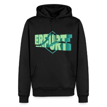 Erfurt Deutschland Stadt 3D Schrift Skyline - Männer Premium Bio Hoodie - Schwarz - Vorne - Nico (187cm)
