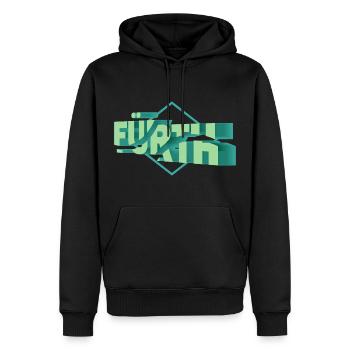 Fürth Deutschland Stadt 3D Schrift Skyline - Männer Premium Bio Hoodie - Schwarz - Vorne - Nico (187cm)
