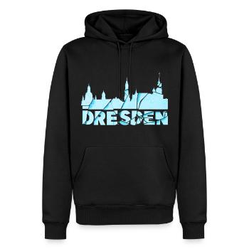 Dresde Allemagne City Font Skyline brisée - Sweat à capuche Premium bio Homme - noir - Devant - Nico (187cm)
