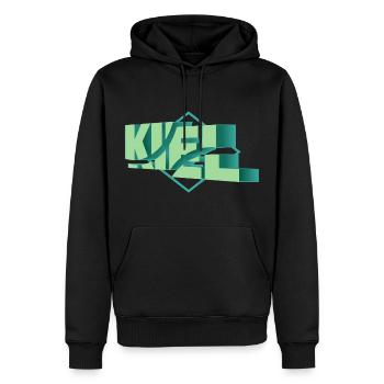 Kiel Allemagne Ville 3D Police Skyline - Sweat à capuche Premium bio Homme - noir - Devant - Nico (187cm)