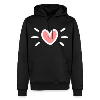 Radiant Heart Deco Decor Decoration Moitv - Sweat à capuche Premium bio Homme - noir - Devant - Nico (187cm)