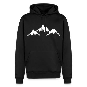 mountains - Men’s Premium Organic Hoodie - black - Front - Nico (187cm)