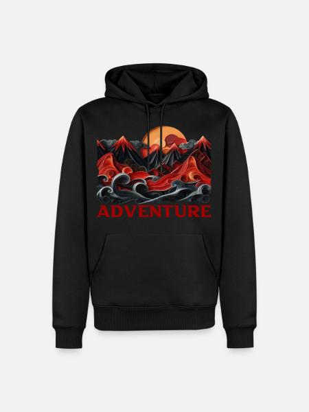 Aventure - Sweat à capuche Premium bio Homme - noir