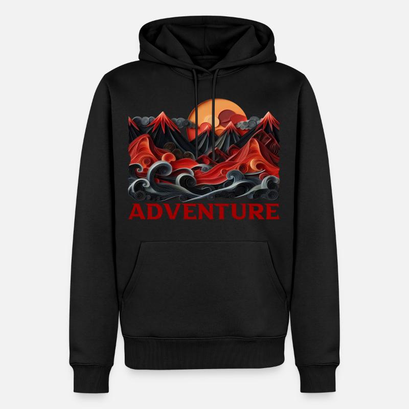 Adventure - Männer Premium Bio Hoodie - Schwarz
