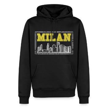 Mailand Milan Italien Stadt Skyline Heimat Liebe - Männer Premium Bio Hoodie - Schwarz - Vorne - Nico (187cm)