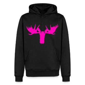 Tête d’orignal – pour les filles et les femmes - Sweat à capuche Premium bio Homme - noir - Devant - Nico (187cm)