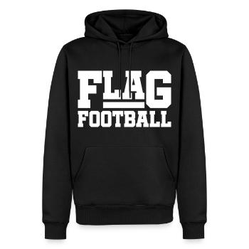 Joueurs de flag football Joueurs - Sweat à capuche Premium bio Homme - noir - Devant - Nico (187cm)