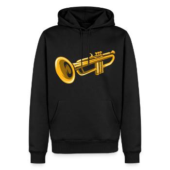 Trumpet - Wind Instrument Jazz Orchestra - Men’s Premium Organic Hoodie - black - Front - Nico (187cm)