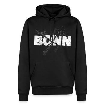 Bonn Deutschland Stadt Schrift Grunge Splash - Männer Premium Bio Hoodie - Schwarz - Vorne - Nico (187cm)