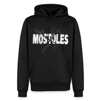 Mostoles Spanien Stadt Schrift Grunge Skyline - Männer Premium Bio Hoodie - Schwarz - Vorne - Nico (187cm)