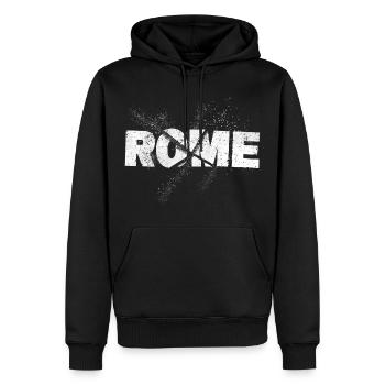 Rom Rome Italien Stadt Schrift Grunge Skyline - Männer Premium Bio Hoodie - Schwarz - Vorne - Nico (187cm)