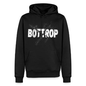 Bottrop Germany City Font Grunge Splash - Men’s Premium Organic Hoodie - black - Front - Nico (187cm)