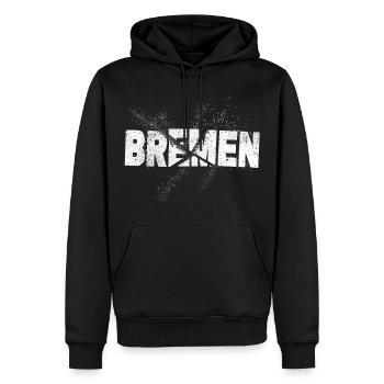 Brême Allemagne City Font Grunge Splash - Sweat à capuche Premium bio Homme - noir - Devant - Nico (187cm)