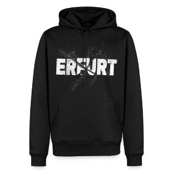 Erfurt Allemagne City Font Grunge Splash - Sweat à capuche Premium bio Homme - noir - Devant - Nico (187cm)