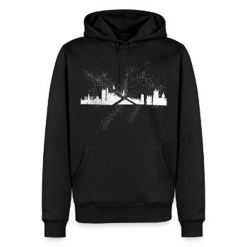 Cambridge England UK Stadt Skyline Grunge Splash - Männer Premium Bio Hoodie - Schwarz - Vorne - Nico (187cm)