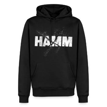 Hamm Deutschland Stadt Schrift Grunge Splash - Männer Premium Bio Hoodie - Schwarz - Vorne - Nico (187cm)