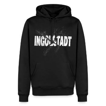 Ingolstadt Deutschland Stadt Schrift Grunge Splash - Männer Premium Bio Hoodie - Schwarz - Vorne - Nico (187cm)