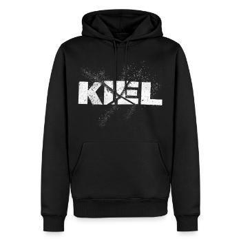 Kiel Allemagne City Font Grunge Splash - Sweat à capuche Premium bio Homme - noir - Devant - Nico (187cm)