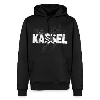 Kassel Deutschland Stadt Schrift Grunge Splash - Männer Premium Bio Hoodie - Schwarz - Vorne - Nico (187cm)
