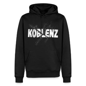 Koblenz Deutschland Stadt Schrift Grunge Splash - Männer Premium Bio Hoodie - Schwarz - Vorne - Nico (187cm)