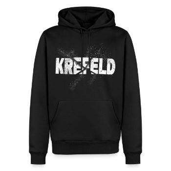 Krefeld Allemagne Ville Police Grunge Splash - Sweat à capuche Premium bio Homme - noir - Devant - Nico (187cm)