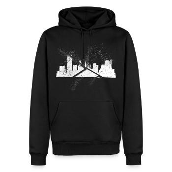 Bonn Deutschland Stadt Skyline Grunge Splash - Männer Premium Bio Hoodie - Schwarz - Vorne - Nico (187cm)