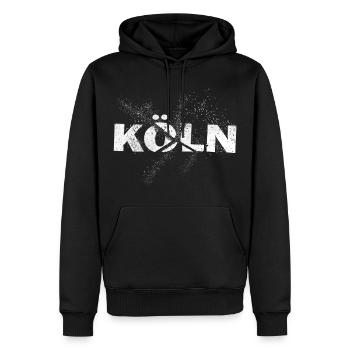 Cologne Germany City Font Grunge Splash - Men’s Premium Organic Hoodie - black - Front - Nico (187cm)