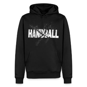 Handball Splash Grunge Handball Player Handball Player - Sweat à capuche Premium bio Homme - noir - Devant - Nico (187cm)