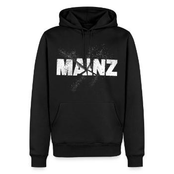 Mainz Deutschland Stadt Schrift Grunge Splash - Männer Premium Bio Hoodie - Schwarz - Vorne - Nico (187cm)