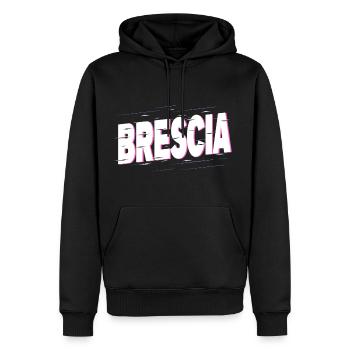 Brescia Italie Ville Écriture Accueil Amour Vacances - Sweat à capuche Premium bio Homme - noir - Devant - Nico (187cm)