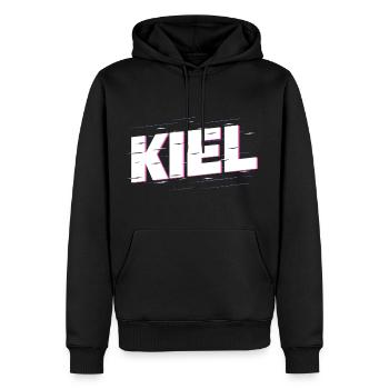 Kiel Allemagne City Font Accueil Amour - Sweat à capuche Premium bio Homme - noir - Devant - Nico (187cm)