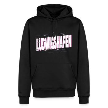 Ludwigshafen Allemagne City Font Accueil - Sweat à capuche Premium bio Homme - noir - Devant - Nico (187cm)