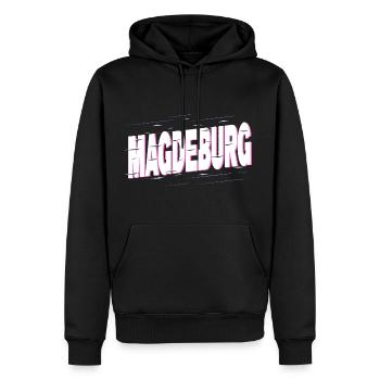 Magdebourg Allemagne City Font Accueil Amour - Sweat à capuche Premium bio Homme - noir - Devant - Nico (187cm)