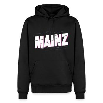 Mayence Allemagne Ville Écriture Accueil Amour - Sweat à capuche Premium bio Homme - noir - Devant - Nico (187cm)
