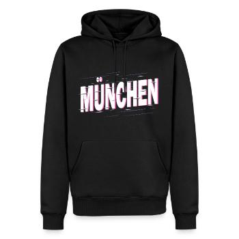 Munich Allemagne City Font Home Love - Sweat à capuche Premium bio Homme - noir - Devant - Nico (187cm)