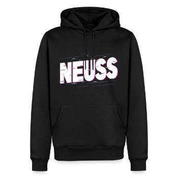Neuss Allemagne Ville Police Accueil Amour - Sweat à capuche Premium bio Homme - noir - Devant - Nico (187cm)
