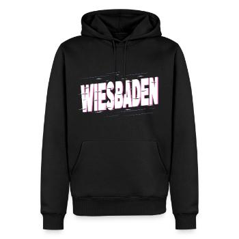 Wiesbaden Germany City Font Home Love - Men’s Premium Organic Hoodie - black - Front - Nico (187cm)