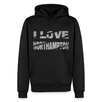 Northampton Angleterre Royaume-Uni Ville J’aime la police - Sweat à capuche Premium bio Homme - noir - Devant - Nico (187cm)