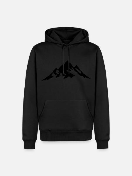 Berg, Berge - Männer Premium Bio Hoodie - Schwarz