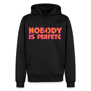 Personne n’est parfait Personne’s Perfect Saying Fun - Sweat à capuche Premium bio Homme - noir - Devant - Nico (187cm)