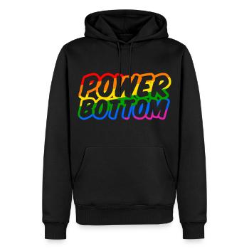 Power Bottom Shirt - Männer Premium Bio Hoodie - Schwarz - Vorne - Nico (187cm)