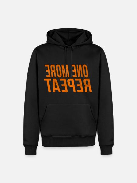 One more repeat - training spiegelverkehrt - Männer Premium Bio Hoodie - Schwarz