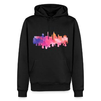 Florenz Firenze Italien Stadt Skyline Splash Bunt - Männer Premium Bio Hoodie - Schwarz - Vorne - Nico (187cm)