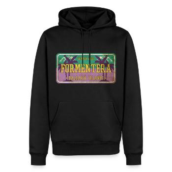 Formentera Été Sun Beach Sea Palms Vacances - Sweat à capuche Premium bio Homme - noir - Devant - Nico (187cm)