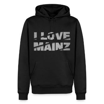 Mainz Deutschland Stadt Schrift Skyline I Love - Männer Premium Bio Hoodie - Schwarz - Vorne - Nico (187cm)