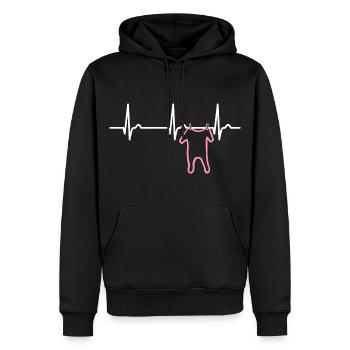 Courbe cardiaque ECG Baby Girl - Pulse Pregnancy - Sweat à capuche Premium bio Homme - noir - Devant - Nico (187cm)