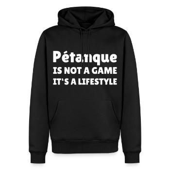 Petanque is not a game it's a Lifestyle Boule - Männer Premium Bio Hoodie - Schwarz - Vorne - Nico (187cm)