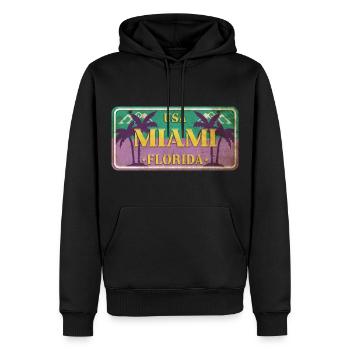 Miami Florida USA Amerika Sommer Palmen Schild - Männer Premium Bio Hoodie - Schwarz - Vorne - Nico (187cm)