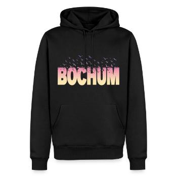 Bochum Deutschland Stadt Schrift Vögel Skyline - Männer Premium Bio Hoodie - Schwarz - Vorne - Nico (187cm)